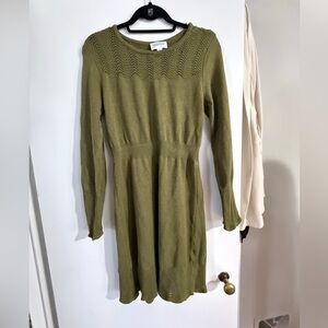 Market & Spruce Olive Knit Dress Sz Medium